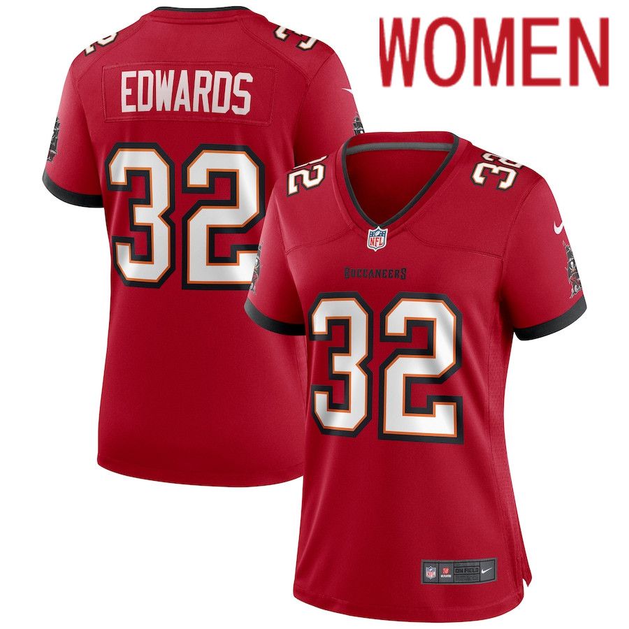 Women Tampa Bay Buccaneers 32 Mike Edwards Nike Red Game NFL Jersey